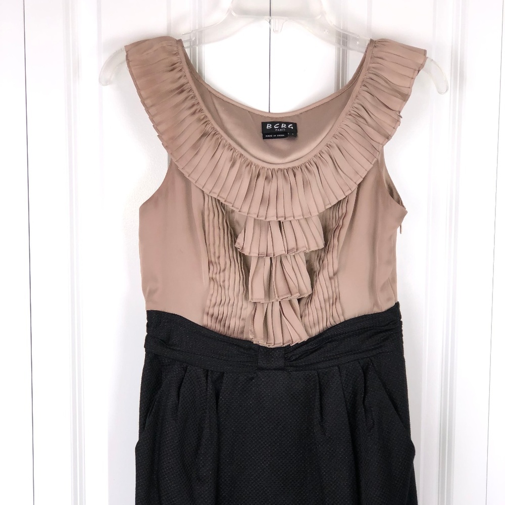 BCBG Ruffle Top Colorblock Dress - Picture 2 of 7